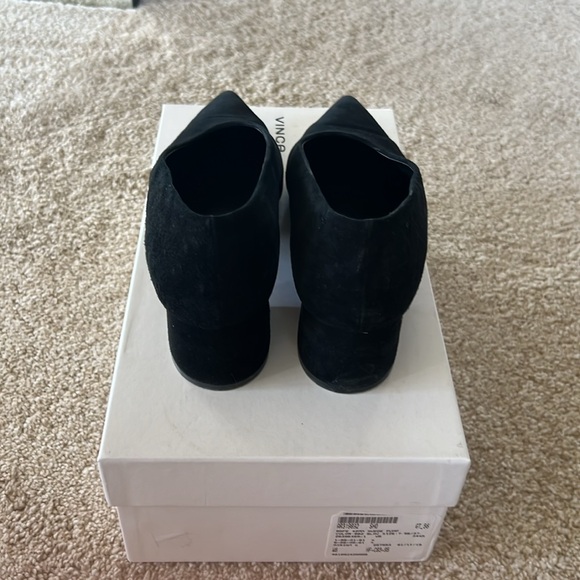 Vince Rafe Block Heel Black Suede Sz 7.5 - Picture 4 of 9